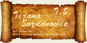 Tijana Sazdanović vizit kartica